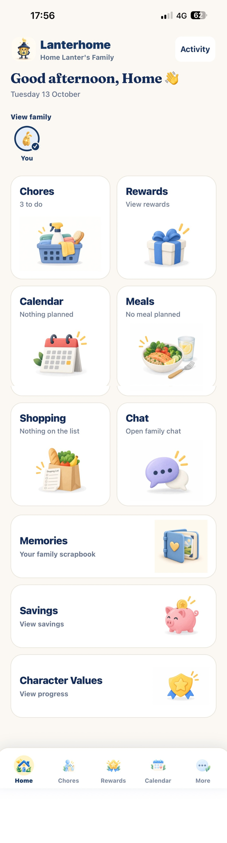 Lanterhome mobile app screen